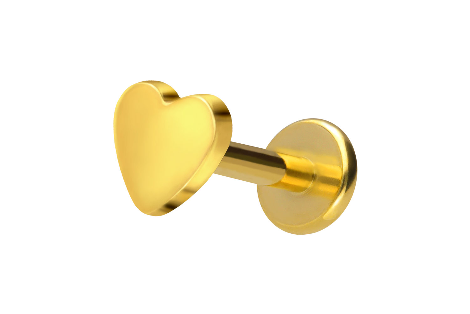 Titan Labret Piercing mit Innengewinde HERZ